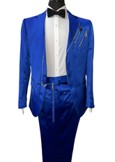 Biarelli Formal Royal Blue Satin Suit